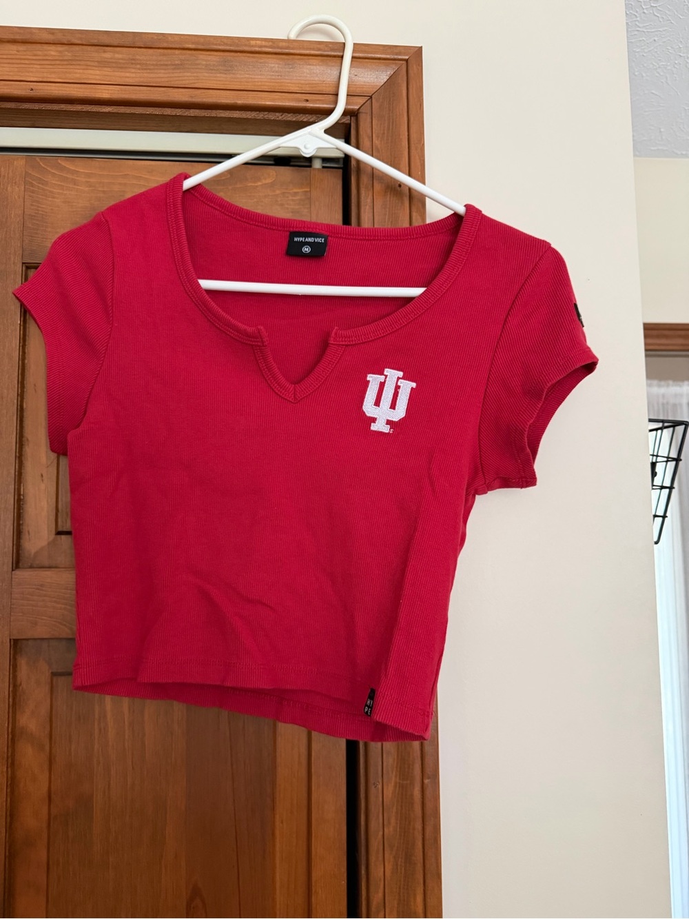 Indiana University Red Crop Tee - Women's Short Sleeve Top